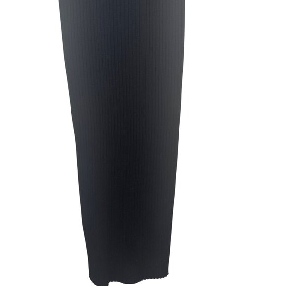 2/$30 ZARA Black Ribbed Knit Medium Midi Dress With Spaghetti Straps Deep V-Neck - Picture 7 of 13